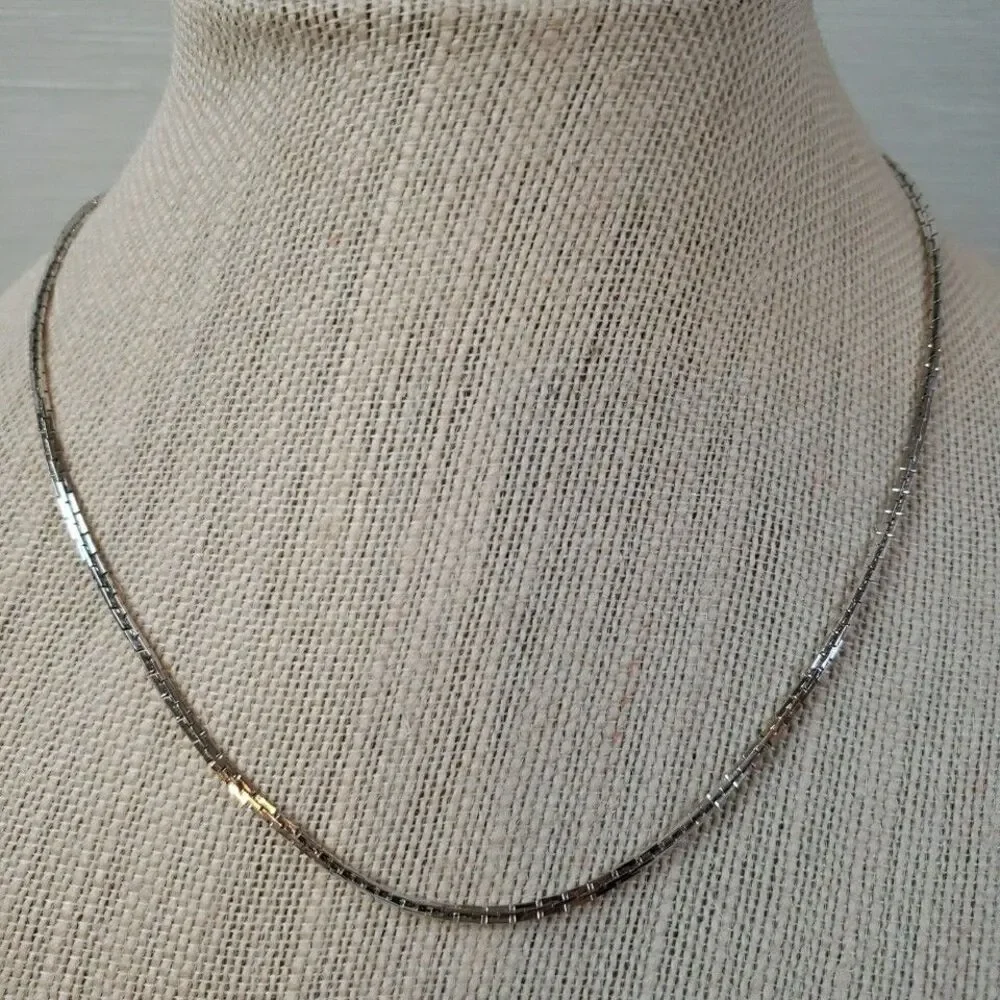 VTG Monet Silver Tone Square Link Chain 18